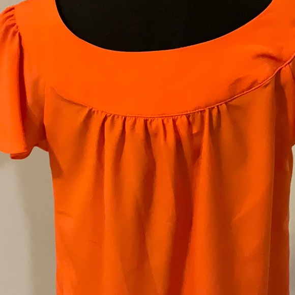 NWT Cato Orange Flutter Sleeve Top -Size Small - Picture 4 of 11